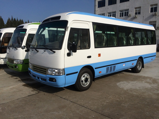 Xe buýt Diesel Coach Coaster 30 chỗ Van Bus 140hp Truyền động bằng tay Tủ lạnh