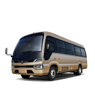 Ghế da sang trọng Coaster Xe buýt Ghế da 7m 150hp Động cơ diesel Đèn pha LED
